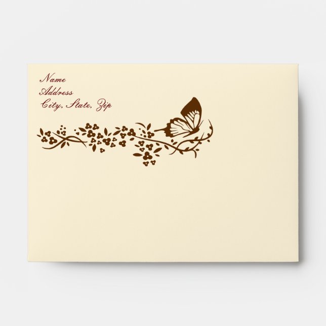 Elegant Butterfly Wedding Envelopes (Front)