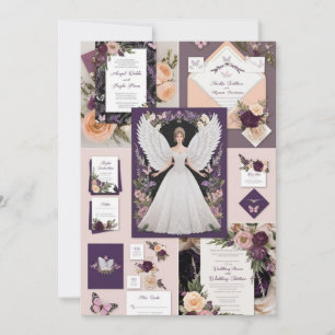 Elegant Butterfly Wedding Invitation   Floral Purp