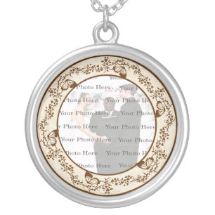 Elegant Butterfly Wedding Round Silver Necklace