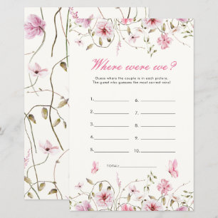 Elegant Butterfly Where Were We Bridal Shower Game