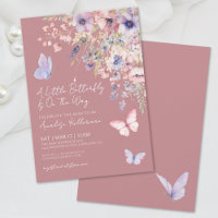 Elegant Butterfly Wildflower Baby Shower