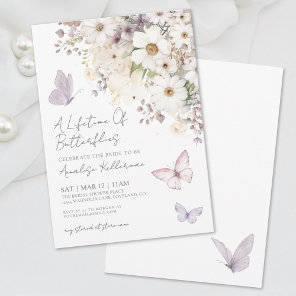 Elegant Butterfly Wildflower Bridal Shower Invitation
