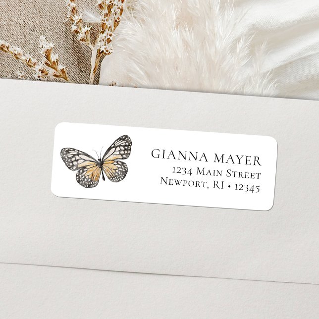 Elegant Butterfly Wildflower Graduation Label (Elegant Butterfly Wildflower Graduation Label)