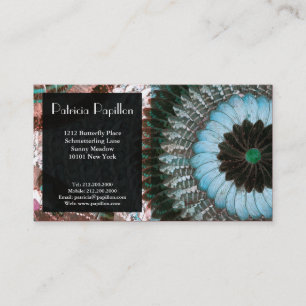 Elegant Butterfly Wing Business Card Aqua Art Deco