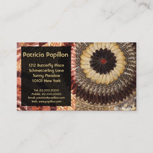 Customizable Elegant Butterfly Wing Business Card - Art Deco