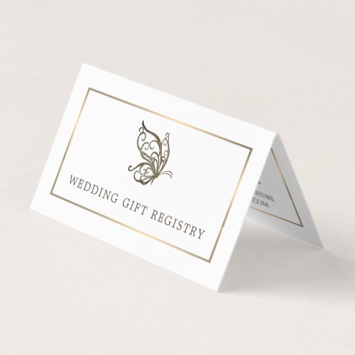 Elegant Butterfly With Photo Gift Registry Card