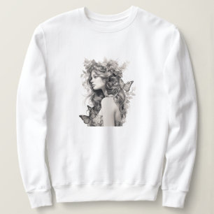 Elegant Butterfly Woman Sweatshirt   Christmas Gif