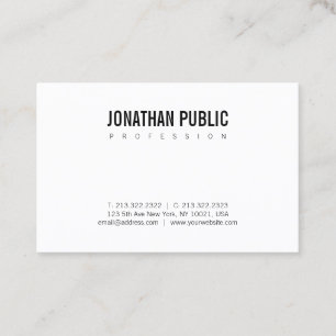 Elegant BW Plain Modern Minimalist Design Trendy Business Card