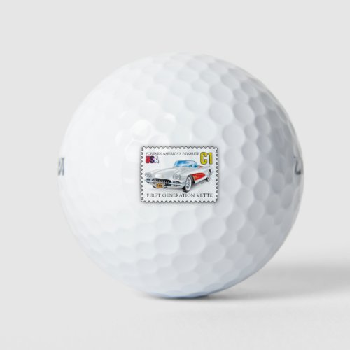 Elegant C_1 VETTE ILLUSTRATION Golf Balls