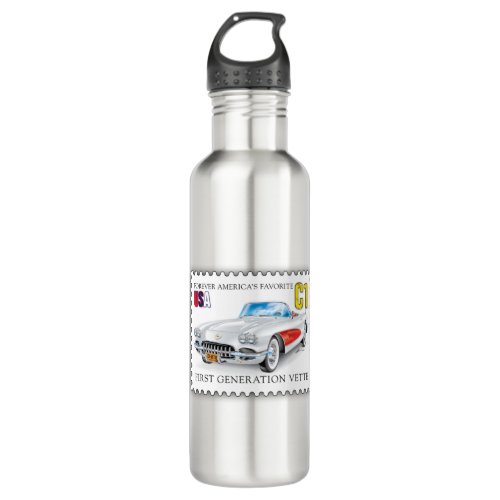 Elegant C_1 VETTE ILLUSTRATION Stainless Steel Water Bottle