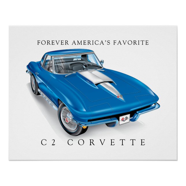 ELEGANT C-2 VETTE ILLUSTRATION POSTER (Front)
