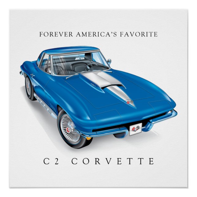ELEGANT C-2 VETTE ILLUSTRATION POSTER (Front)