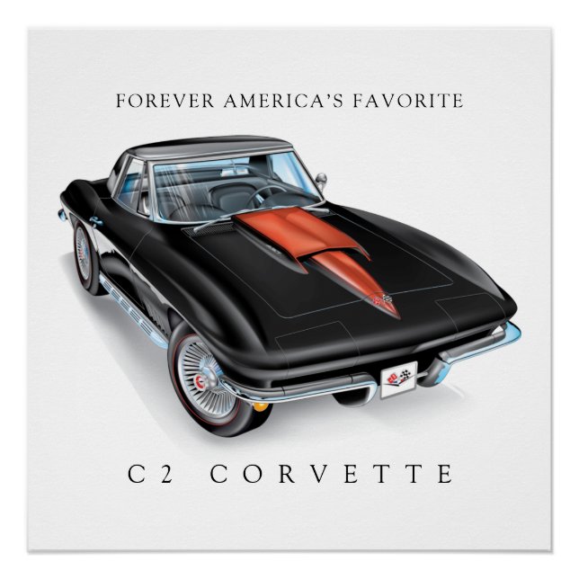 ELEGANT C-2 VETTE ILLUSTRATION POSTER (Front)