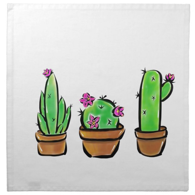 Elegant Cactus cacti succulents  Cloth Napkin (Front)
