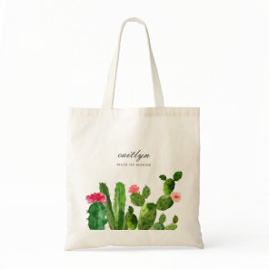 Elegant Cactus Garden Personalized Wedding  Tote Bag
