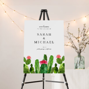 Elegant Cactus Garden Wedding Welcome Sign
