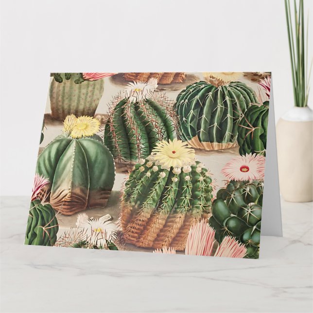 Elegant Cactus Illustration Card (Front)