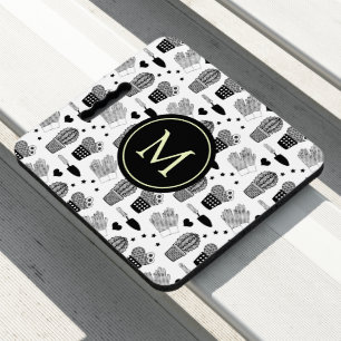Elegant Cactus Pattern Monogram Garden Seat Cushion