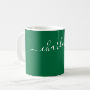 Elegant Cadmium Green Color Name Personalized Coffee Mug