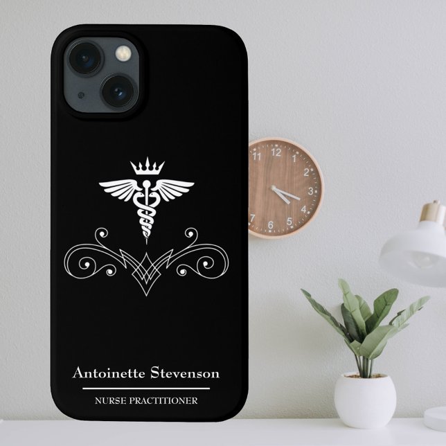 Elegant Caduceus Nurse Practitioner Case-Mate iPhone Case (Creator Uploaded)