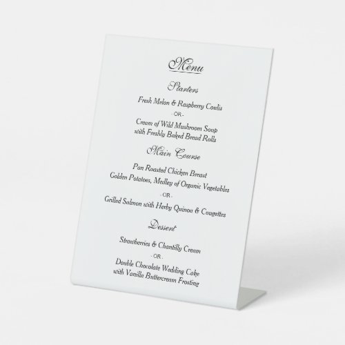 Elegant Cafe Restaurant Style Menu Pedestal Sign