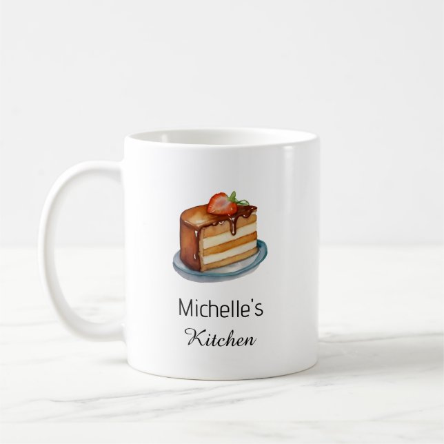Elegant Cake Baker Pastry Chef Personalized Coffee Mug (Left)
