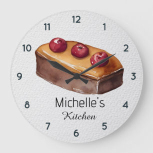 Elegant Cake Baker Pastry Chef Personalized Large Clock