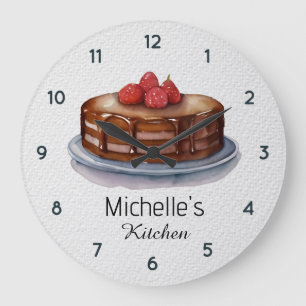 Elegant Cake Baker Pastry Chef Personalized        Large Clock