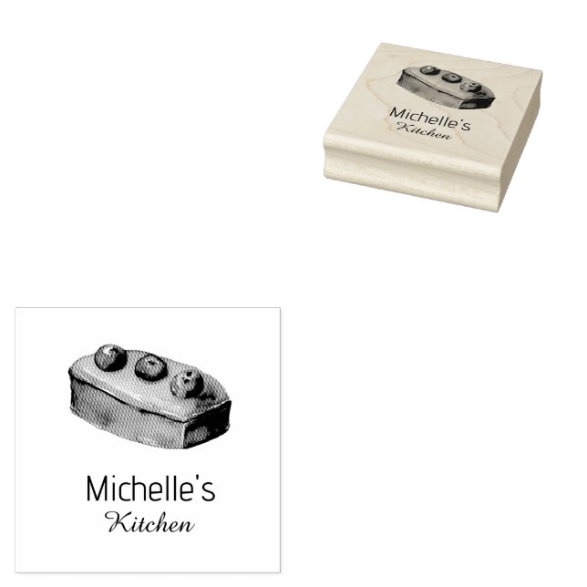 Elegant Cake Baker Pastry Chef Personalized Rubber Stamp (Stamped)