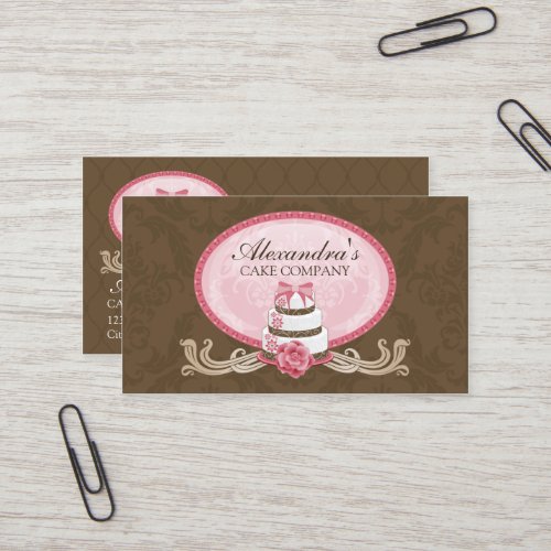 Elegant Cake Bakery Business Cards