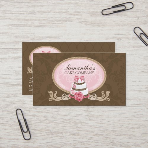 Elegant Cake Bakery Business Cards