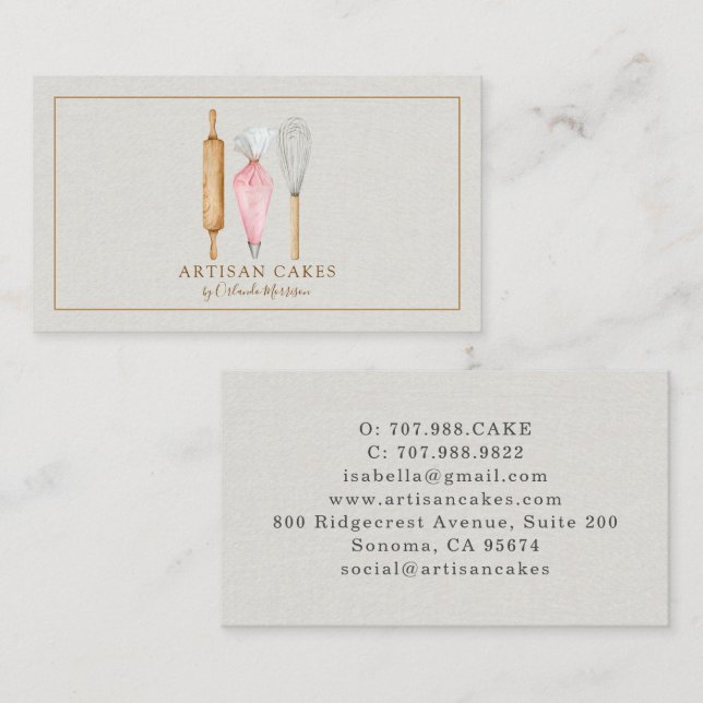Elegant Cake Bakery  Business Card (Front/Back)