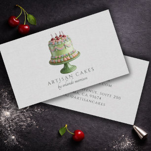 Elegant Cake Bakery Business Card