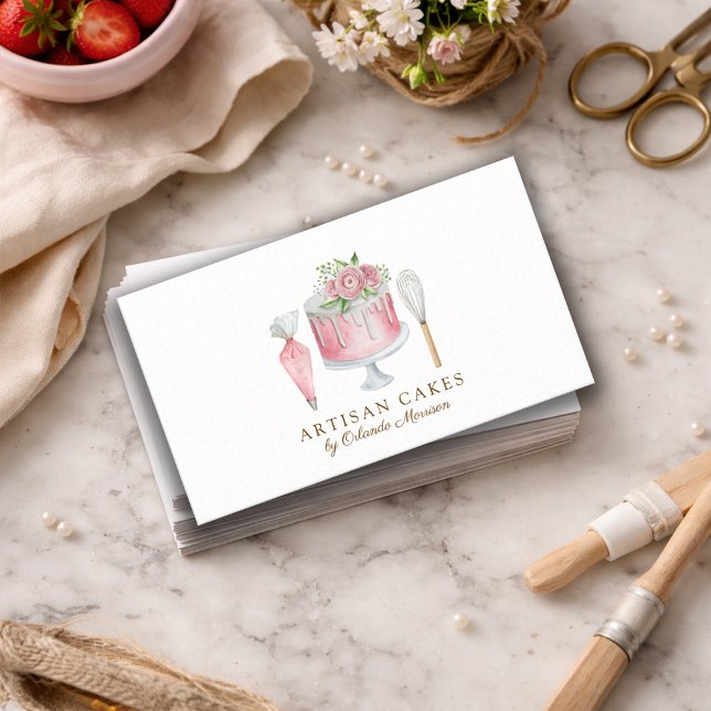 Elegant Cake Bakery  Business Card (Creator Uploaded)