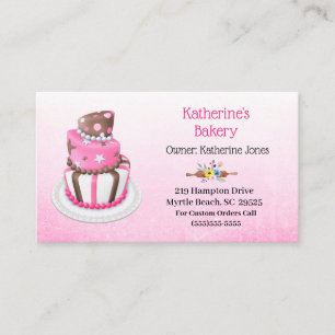Elegant Cake Bakery Business Cards