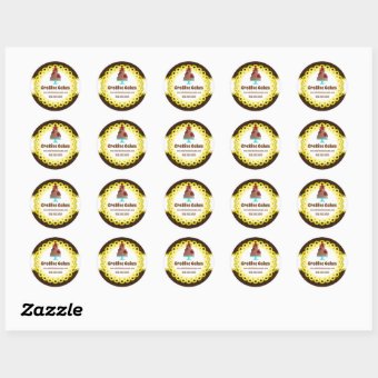 Elegant Cake Bakery Packaging Seals | Zazzle