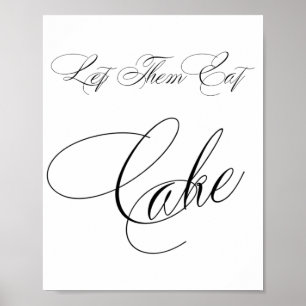 Elegant Cake Black Calligraphy Chic Table Sign