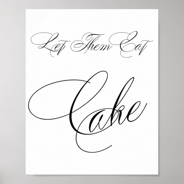 Elegant Cake Black Calligraphy | Chic Table Sign (Front)