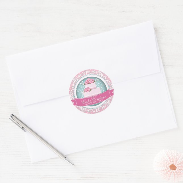 Elegant Cake Box Stickers (Envelope)