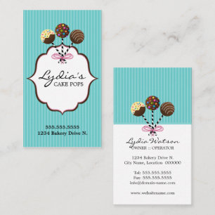 Elegant Cake Pops Bakery Business Card