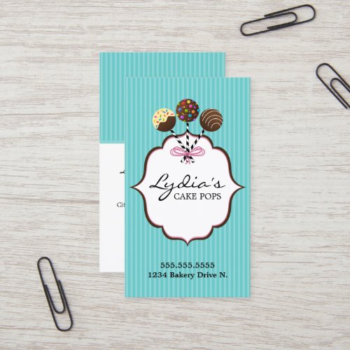 Cake Pops Bakery Business Cards