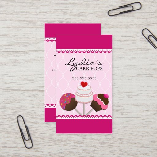 Customizable Cake Pops Bakery Business Cards