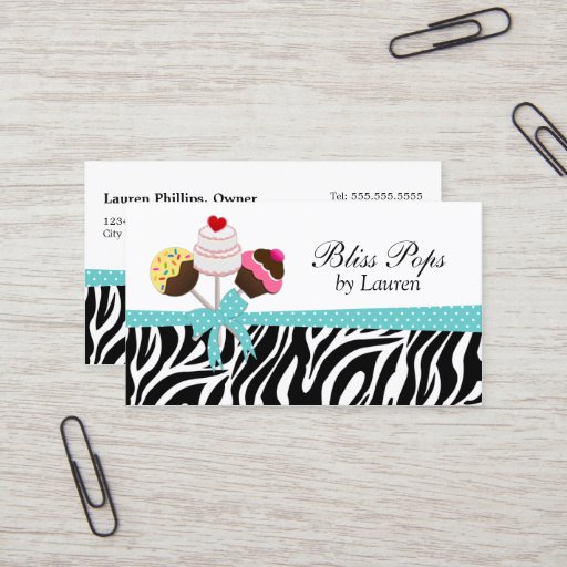 Customizable Cake Pops Business Cards