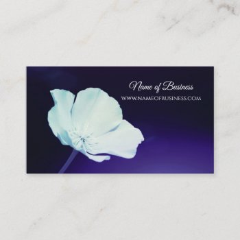 Elegant California Poppy Flower Dark Purple Business Card by GirlyBusinessCards at Zazzle