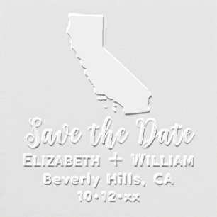 Elegant California State Map Wedding Save the Date Embosser