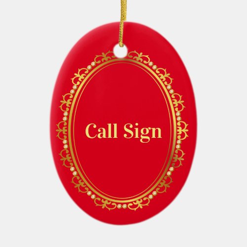 Elegant Call Sign Christmas Ornament