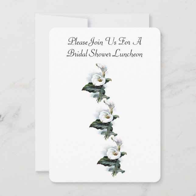 Elegant Calla Lily Floral Bridal Shower Luncheon Invitation (Front)