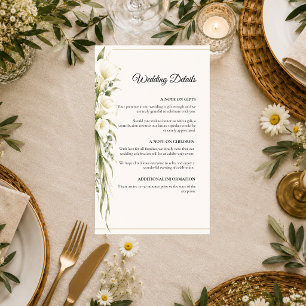 Elegant Calla Lily Romance Wedding Enclosure Card