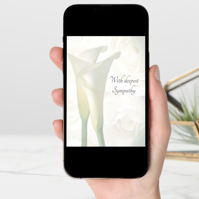 Elegant Calla Lily Sympathy Card (Front Digital)