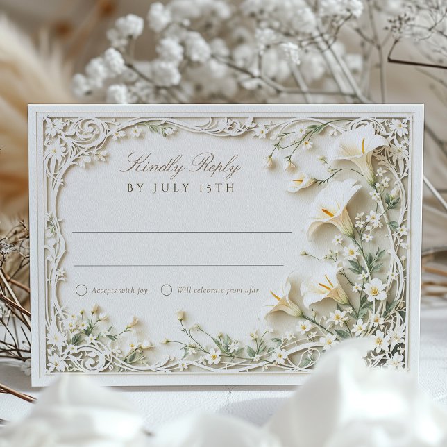 Elegant Calla Lily Wedding RSVP Card (Creator Uploaded)